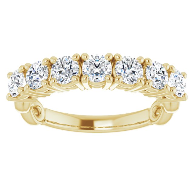 1.00 ct. Round Cut Diamond Wedding Band 7 Stone Anniversary Ring-VIRABYANI